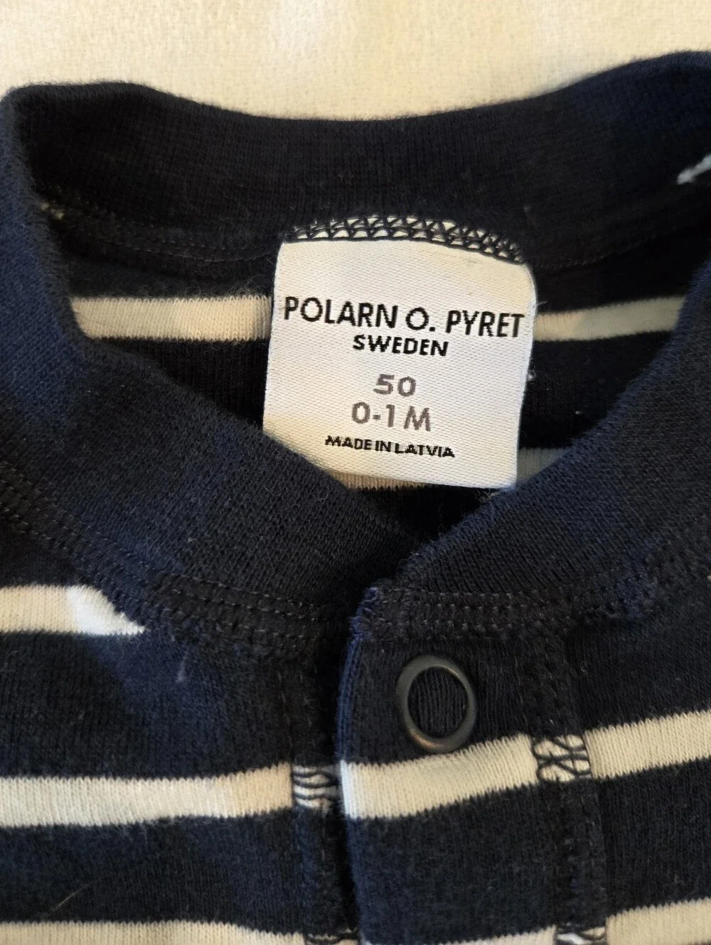 Polarn O. Pyret Baby Organic Cotton Knit Romper 1pc Size 50 Newborn 0-1 Mo